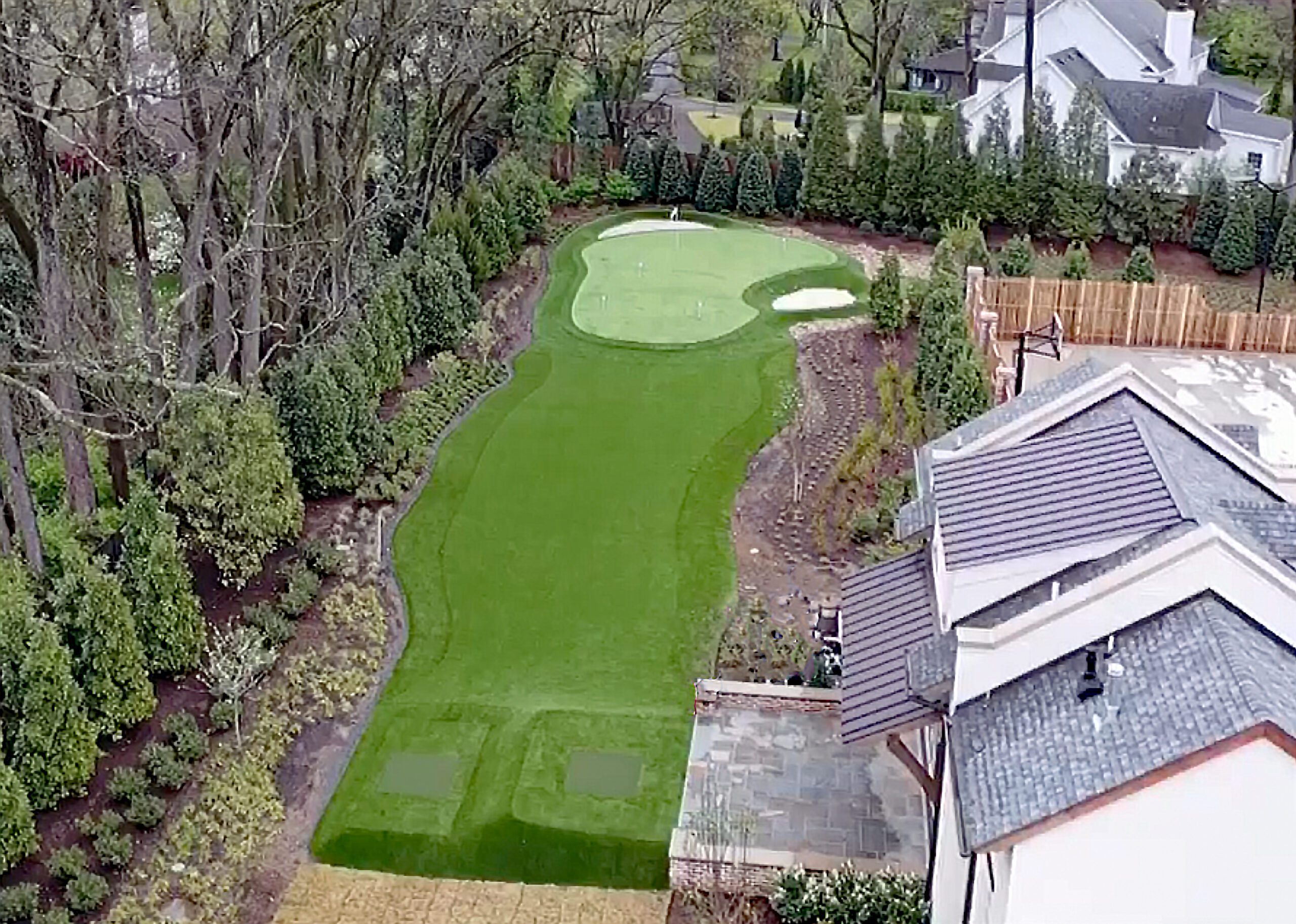 Backyard with Putting Green and Multi-Sport Court