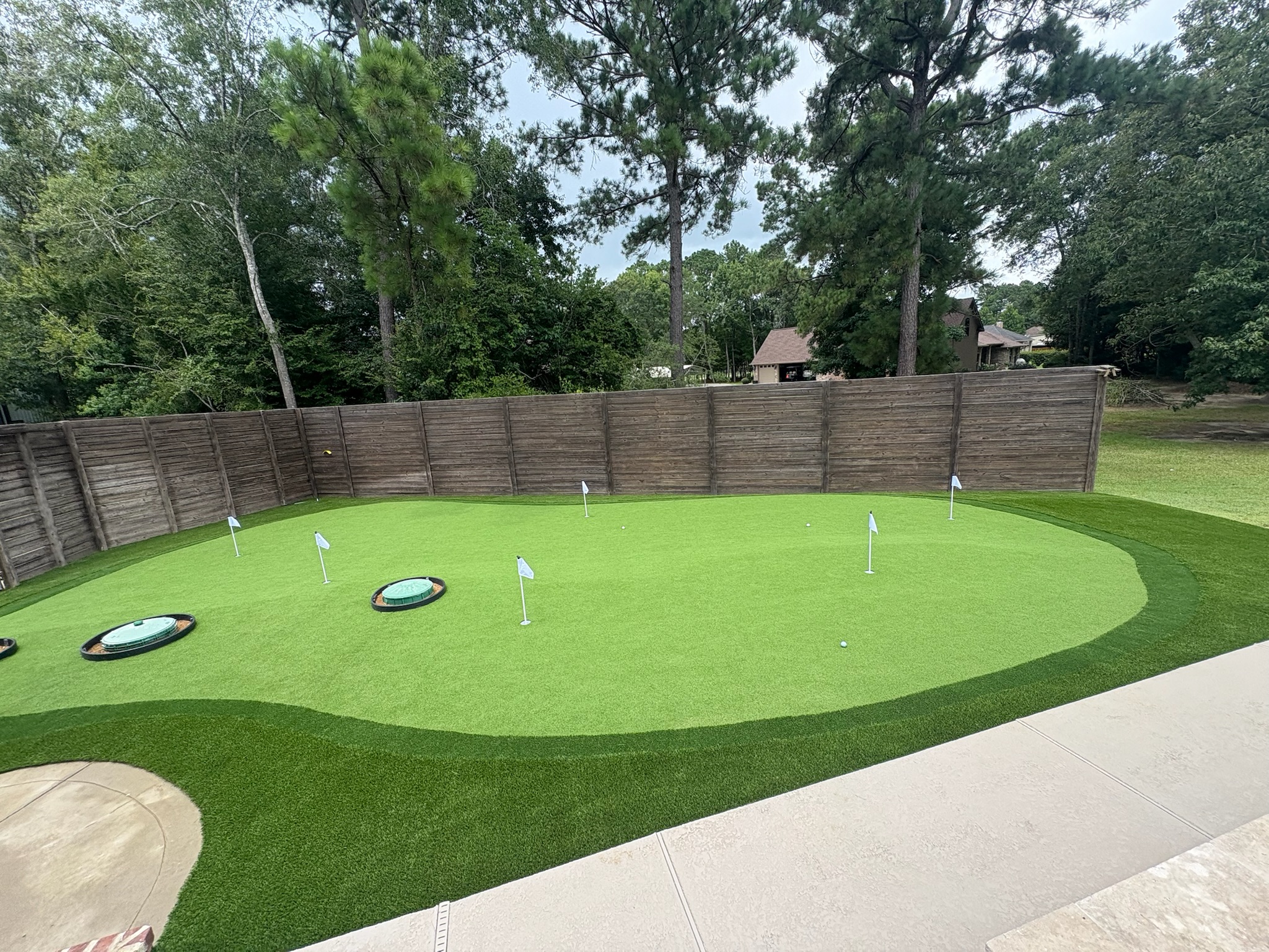Tour Greens Fort Worth synthetic putting green installation project