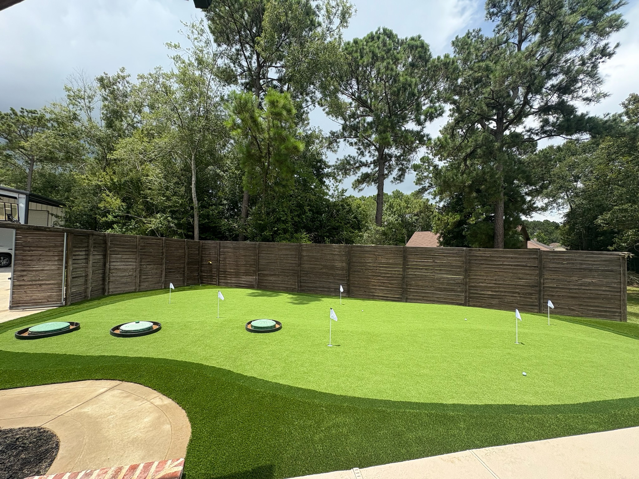 Tour Greens Fort Worth synthetic putting green installation project