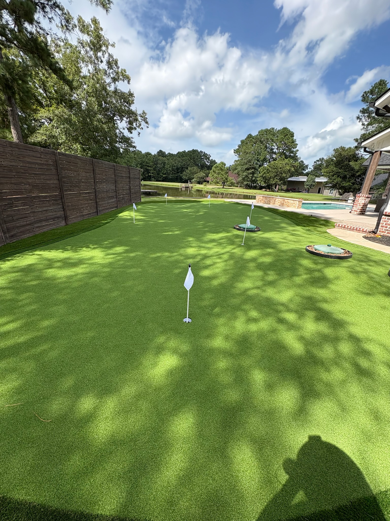 Tour Greens Fort Worth synthetic putting green installation project in Addison, Texas
