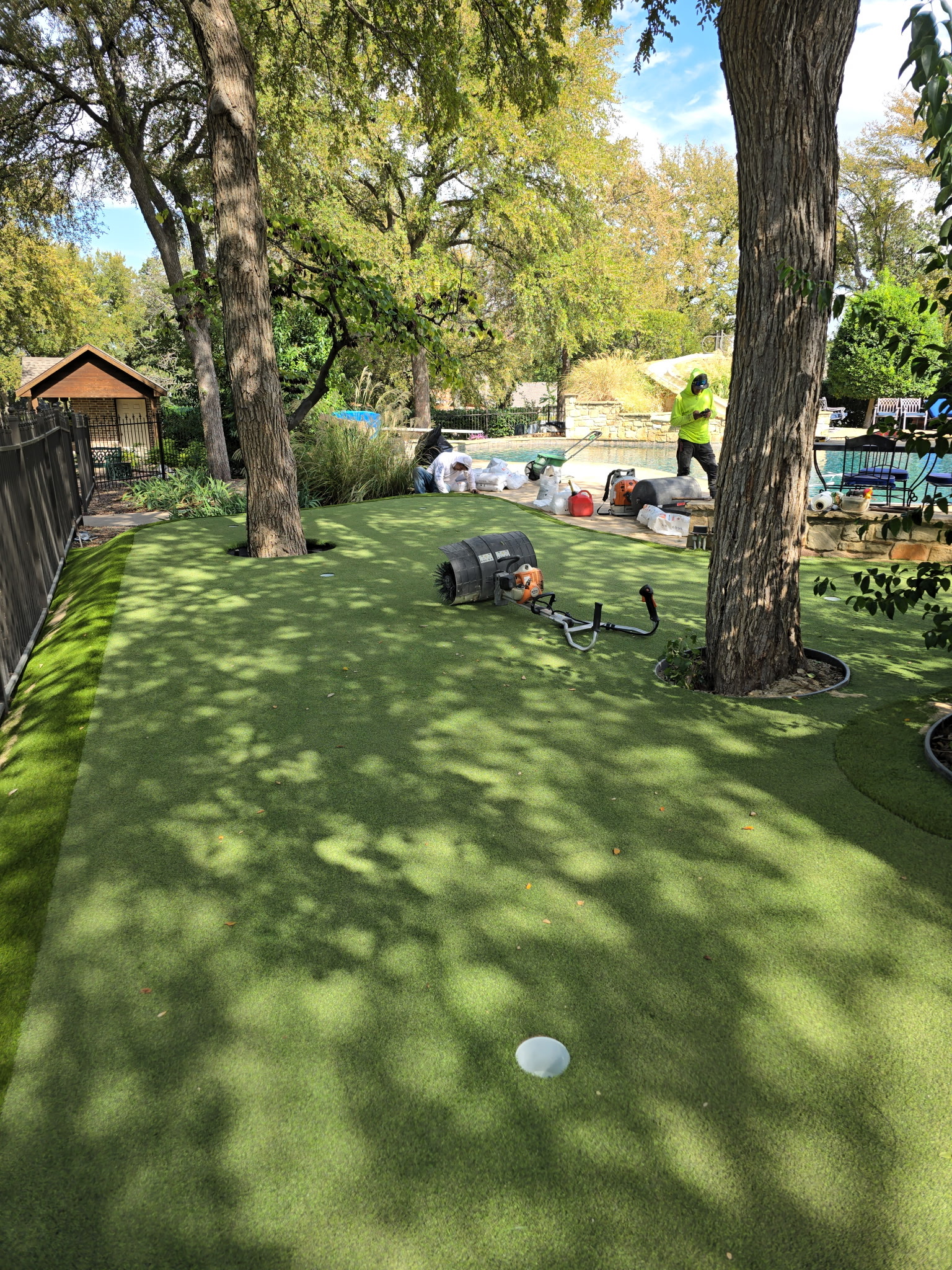Tour Greens Fort Worth synthetic putting green installation project in Argyle, Texas