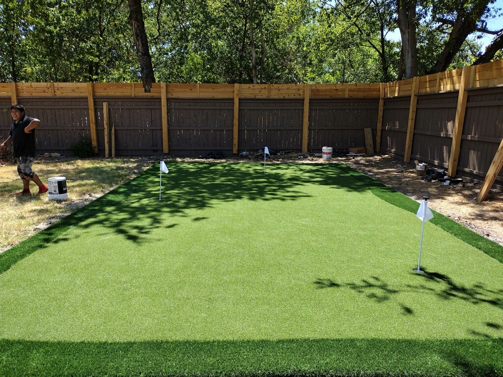 Tour Greens Fort Worth synthetic putting green installation project in Colleyville, Texas