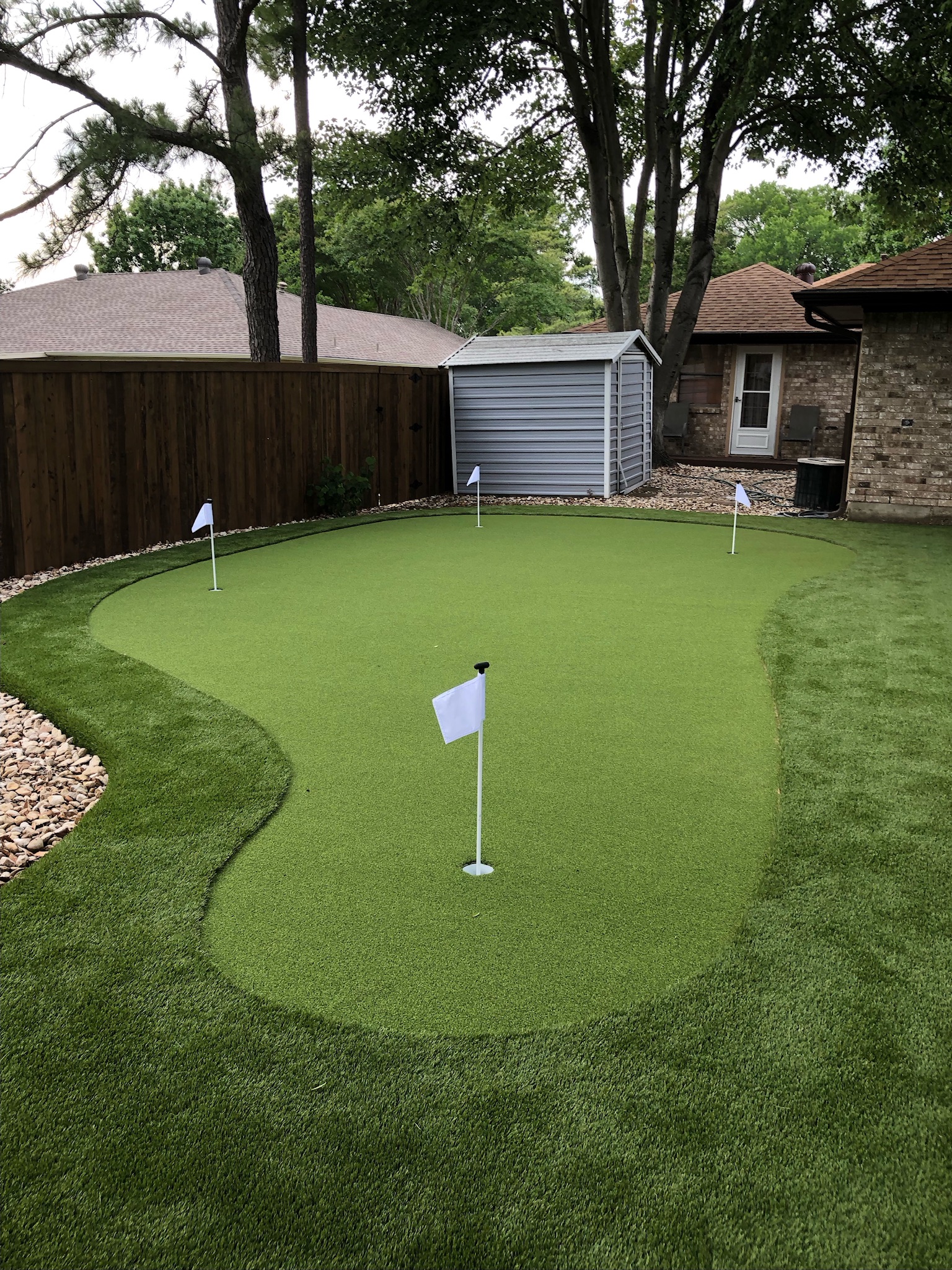 Tour Greens Fort Worth synthetic putting green installation project in Coppell, Texas