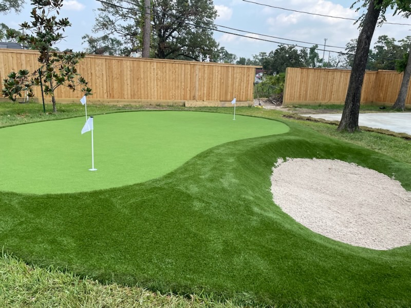 Tour Greens Fort Worth synthetic putting green installation project