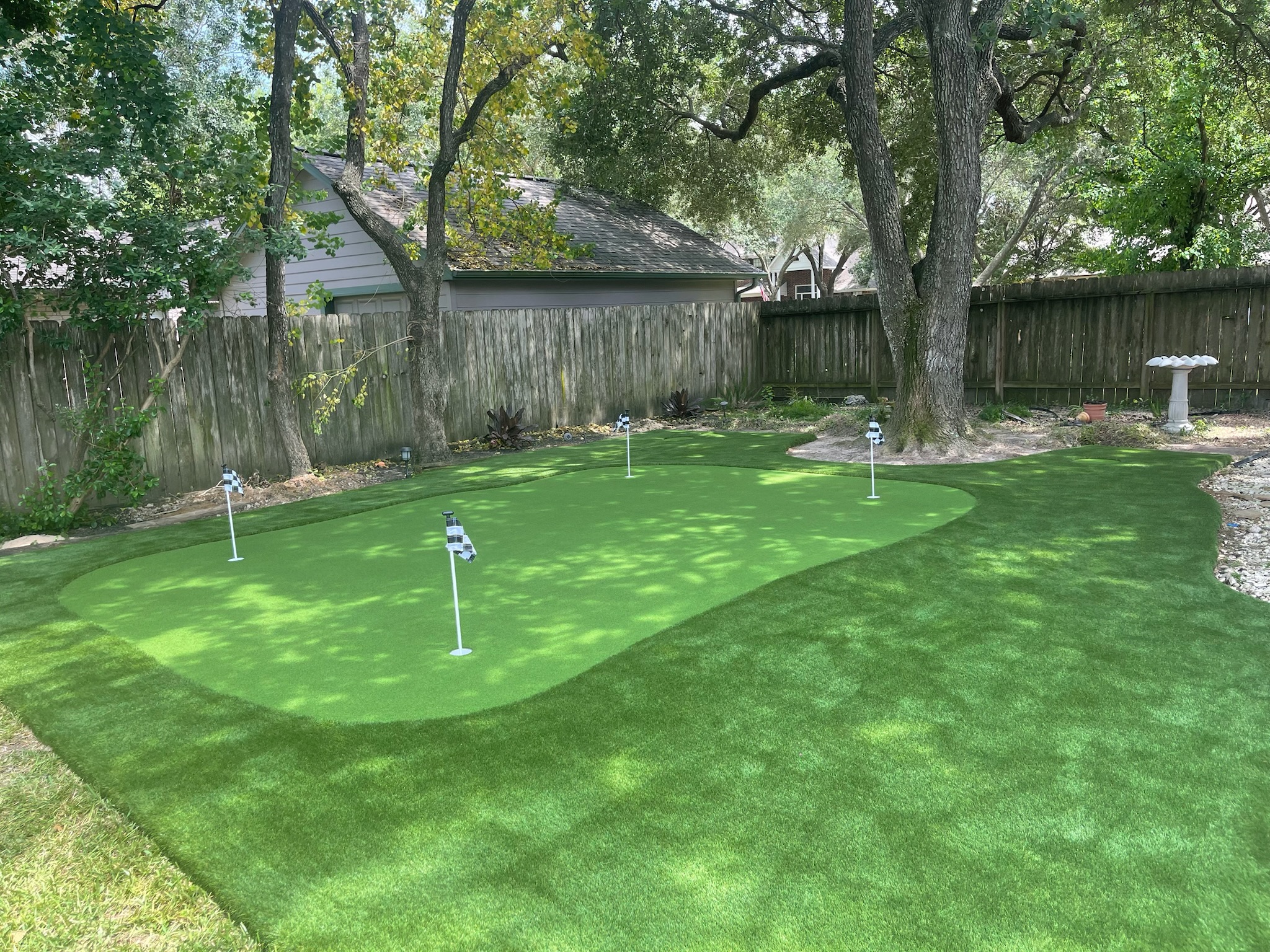 Tour Greens Fort Worth synthetic putting green installation project