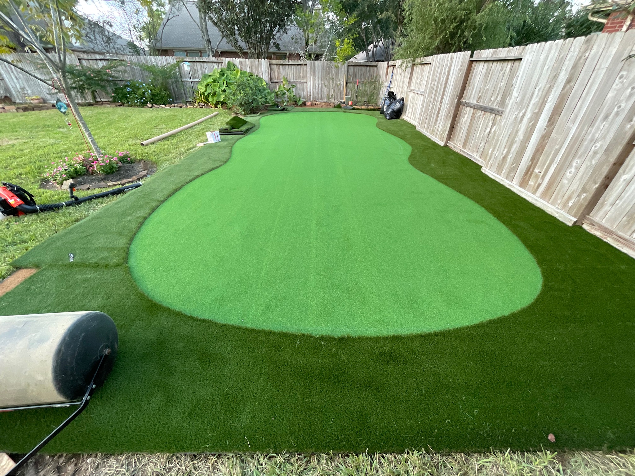 Tour Greens Fort Worth synthetic putting green installation project