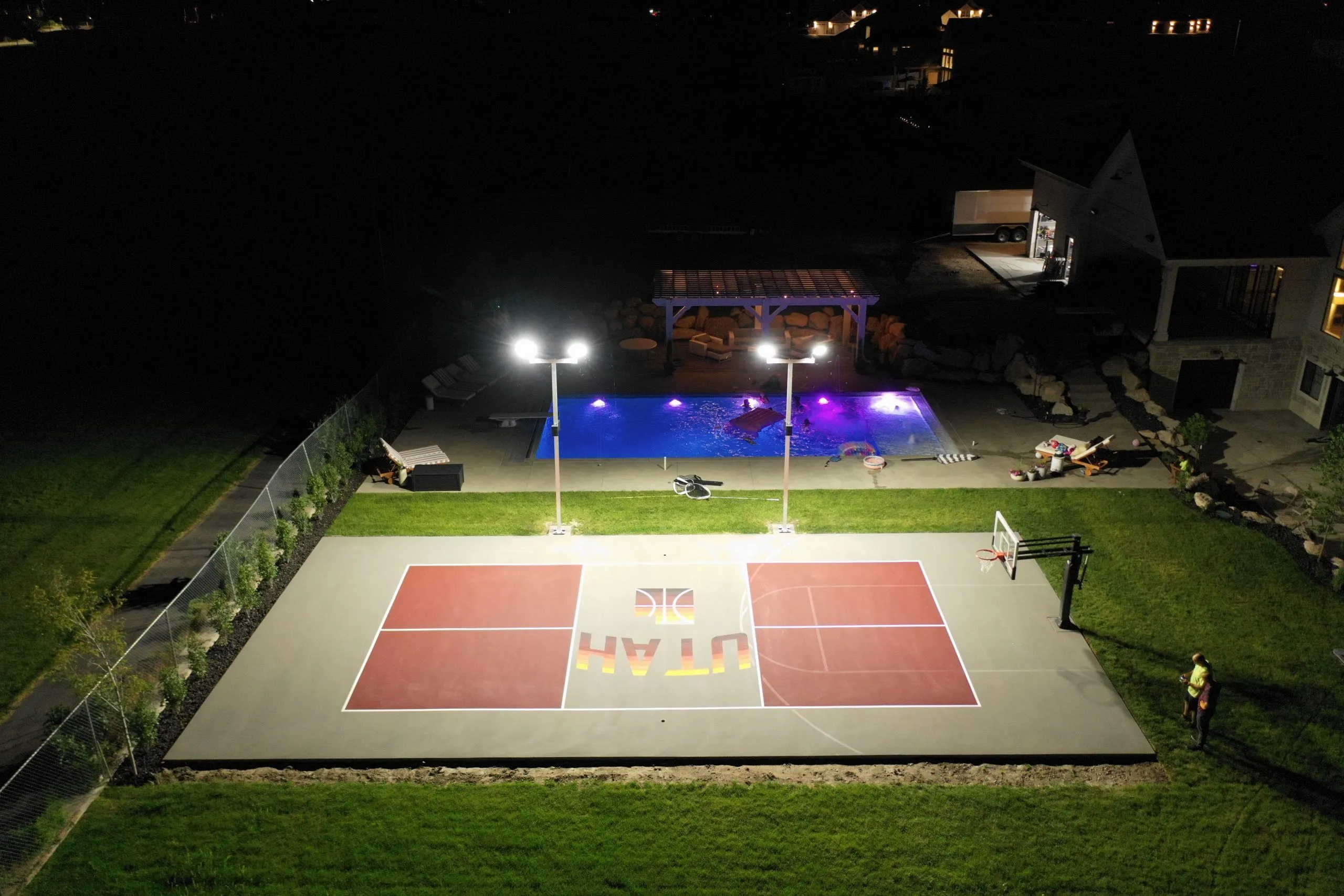 Multi-Sport Court with Basketball